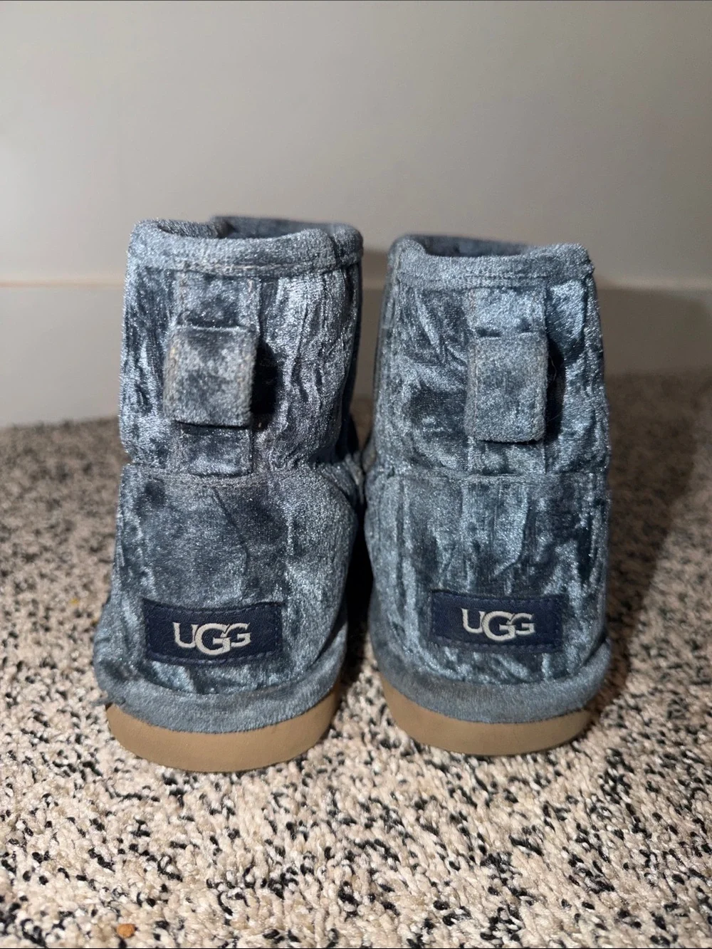 UGG Classic Mini II Velvet Fashion Winter Boots Ocean Blue Women's Size 6
